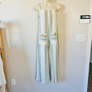 Jumpsuit striped ripcurl terry romper pocketed one‎ piece size XS
